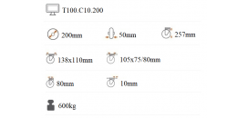 Odpružené koliesko 200x50 mm otočné T100.C10.200