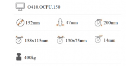 Koliesko odpružené 152x47 mm pevná kladka O410.OCPU.150