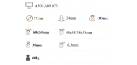 Antistatické prístrojové koliesko 75x24 mm otočná kladka A300.A89.075