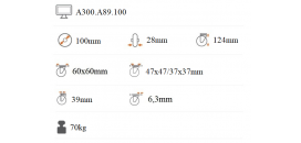Antistatické prístrojové koliesko 100x28 mm otočná kladka A300.A89.100