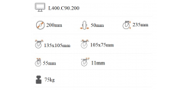 Transportné koliesko 200x50 mm otočná kladka L400.C90.200