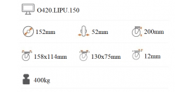 Koliesko odpružené 152x52 mm otočná kladka s brzdou O420.LIPU.150