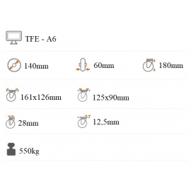 Koliesko liatinové 140x60 mm pevná kladka TFE - A6