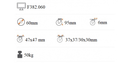 Koliesko dizajnové 60 mm otočná platnička F382.060