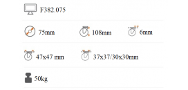 Koliesko dizajnové 75 mm otočná platnička F382.075