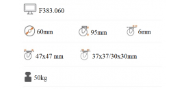 Koliesko dizajnové 60 mm otočná platnička s brzdou F383.060