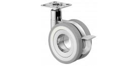 Dizajnové dvojkolieska 75 mm platnička otočná s brzdou