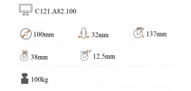 Koliesko plastové 100x33 mm otočná kladka s brzdou C121.A82.100