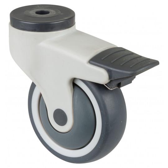 Koliesko plastové 100x33 mm otočná kladka s brzdou