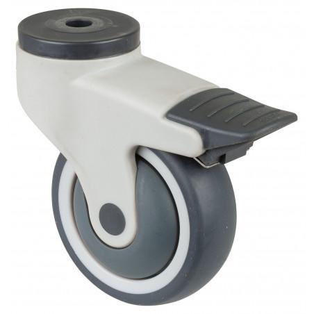 Koliesko plastové 100x33 mm otočná kladka s brzdou