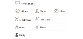 Koliesko transportné polyuretánové 100x50 mm otočná kladka N100.C10.103