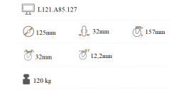 Transportné koliesko 125x32 mm otočná kladka s brzdou L121.A85.127