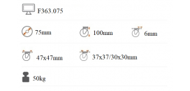 Dvojkoliesko dizajnové sivé 75 mm otočná platnička s brzdou F363.075