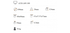Prístrojové antistatické koliesko 100x28 mm otočná kladka s brzdou A320.A89.100