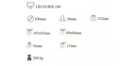 Transportné polyuretánové koliesko 100x40 mm pevná kladka LB510.B90.100