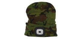 Čiapka zelená kamufláž S 4x SMD LED USB nabíjanie 3133307
