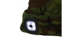 Čiapka zelená kamufláž S 4x SMD LED USB nabíjanie 3133307