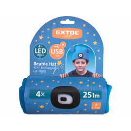 EXTOL 43459 Čiapka s čelovým svetlom detská modrá 4xLED