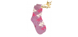 Ponožky z mongolskej vlny ružové vzorované