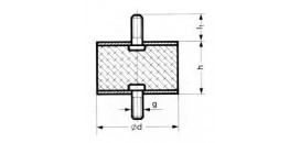 SILENTBLOK 100-40-1 s dvomi vonkajšími závitmi M16