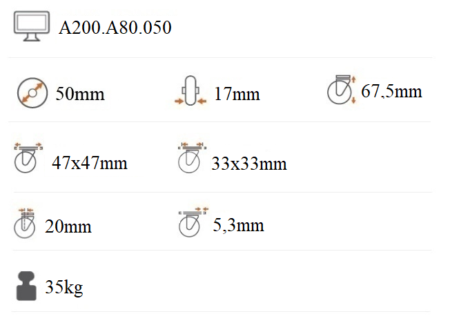 Prístrojové koliesko 50x17mm otočná kladka