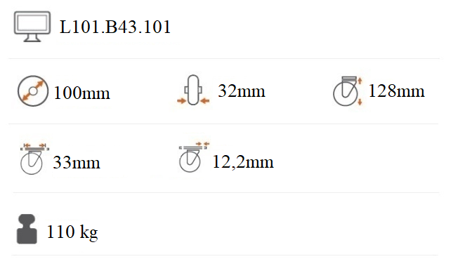 Transportné koliesko 100x32 mm otočná kladka