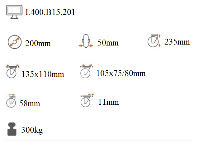 Transportné koliesko 200x50 otočná kladka