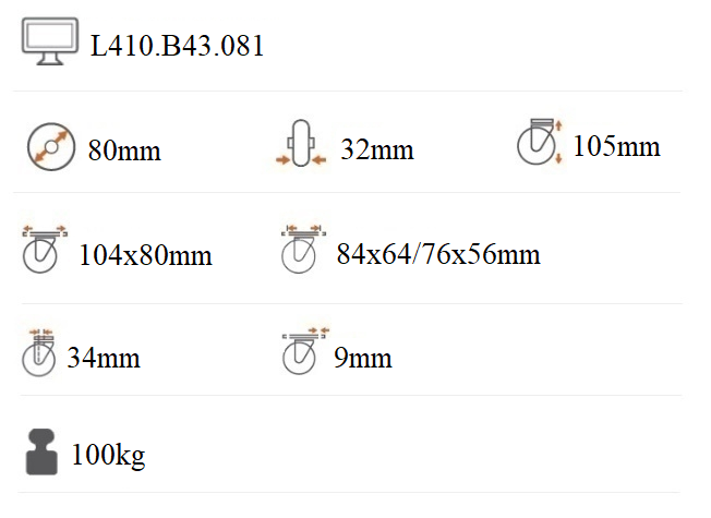 Transportné koliesko 80x32 mm pevná kladka