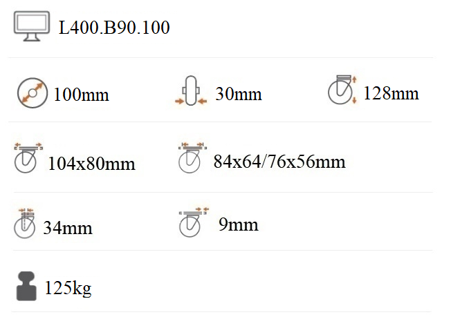 Transportné polyuretánové koliesko 100x30 mm otočná kladka